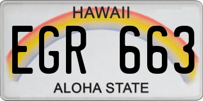 HI license plate EGR663