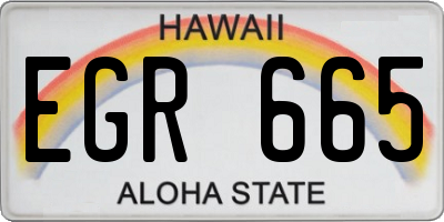 HI license plate EGR665
