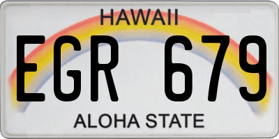 HI license plate EGR679