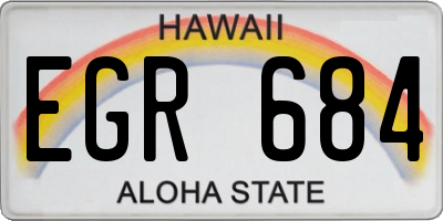 HI license plate EGR684