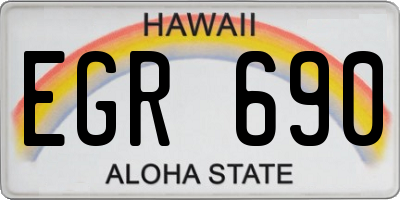 HI license plate EGR690