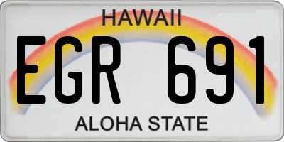 HI license plate EGR691