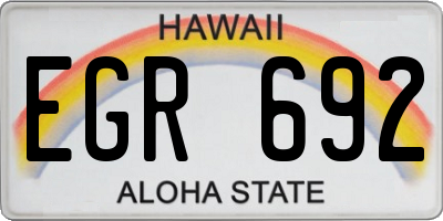 HI license plate EGR692