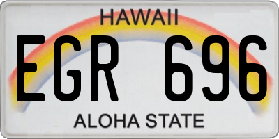 HI license plate EGR696