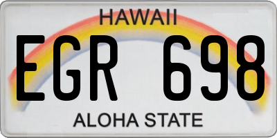 HI license plate EGR698