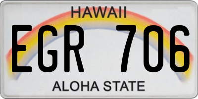 HI license plate EGR706