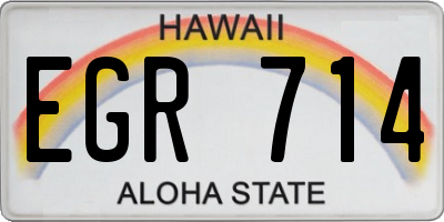 HI license plate EGR714