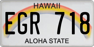 HI license plate EGR718