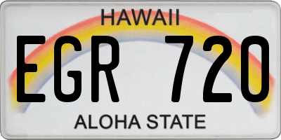 HI license plate EGR720