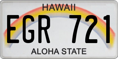 HI license plate EGR721