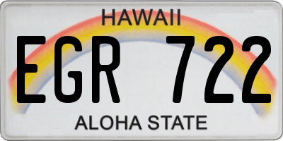 HI license plate EGR722