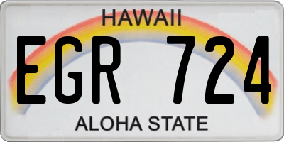 HI license plate EGR724