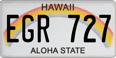 HI license plate EGR727