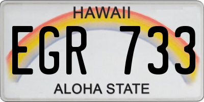 HI license plate EGR733