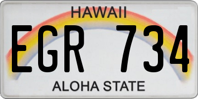 HI license plate EGR734