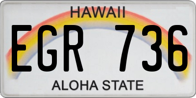 HI license plate EGR736