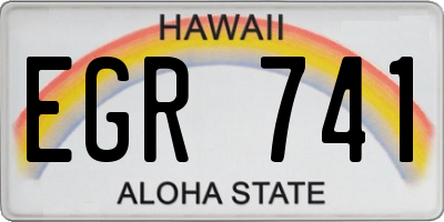 HI license plate EGR741