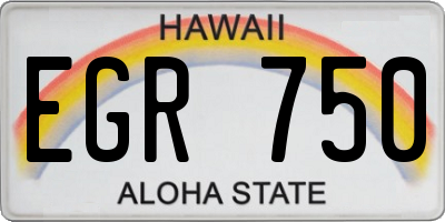 HI license plate EGR750