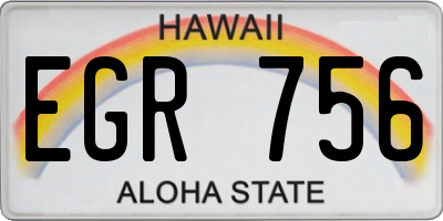 HI license plate EGR756