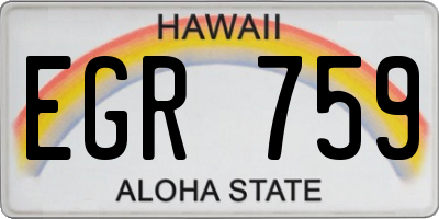 HI license plate EGR759
