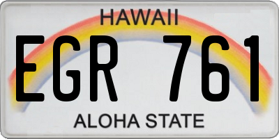 HI license plate EGR761