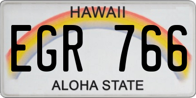 HI license plate EGR766