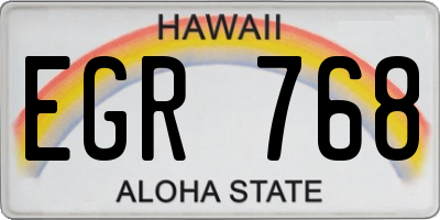HI license plate EGR768