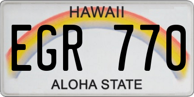 HI license plate EGR770