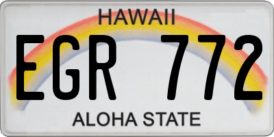 HI license plate EGR772