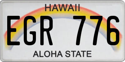 HI license plate EGR776