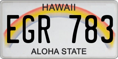 HI license plate EGR783