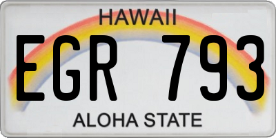 HI license plate EGR793