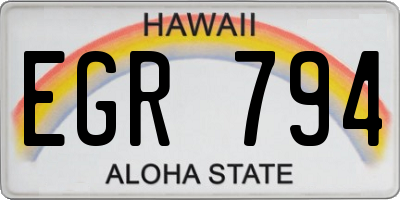 HI license plate EGR794