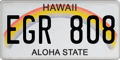 HI license plate EGR808