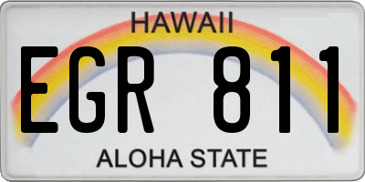 HI license plate EGR811