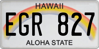 HI license plate EGR827