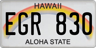 HI license plate EGR830