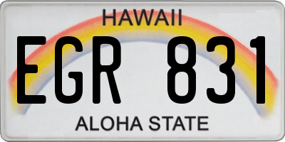 HI license plate EGR831