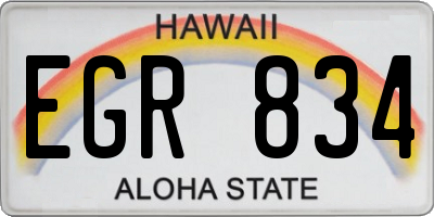 HI license plate EGR834