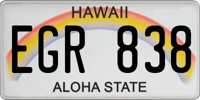 HI license plate EGR838