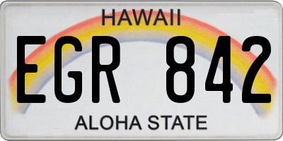 HI license plate EGR842