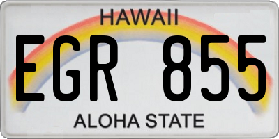 HI license plate EGR855