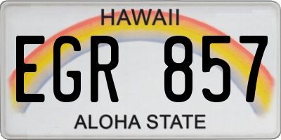 HI license plate EGR857