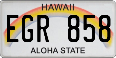 HI license plate EGR858