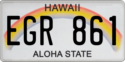 HI license plate EGR861