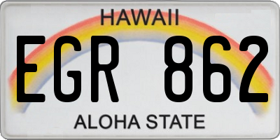 HI license plate EGR862