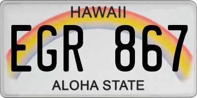 HI license plate EGR867