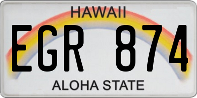 HI license plate EGR874