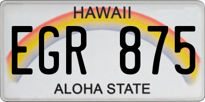 HI license plate EGR875