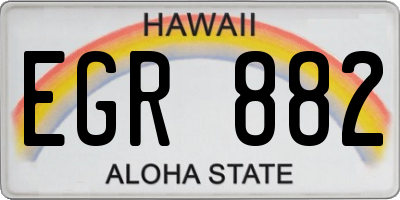 HI license plate EGR882